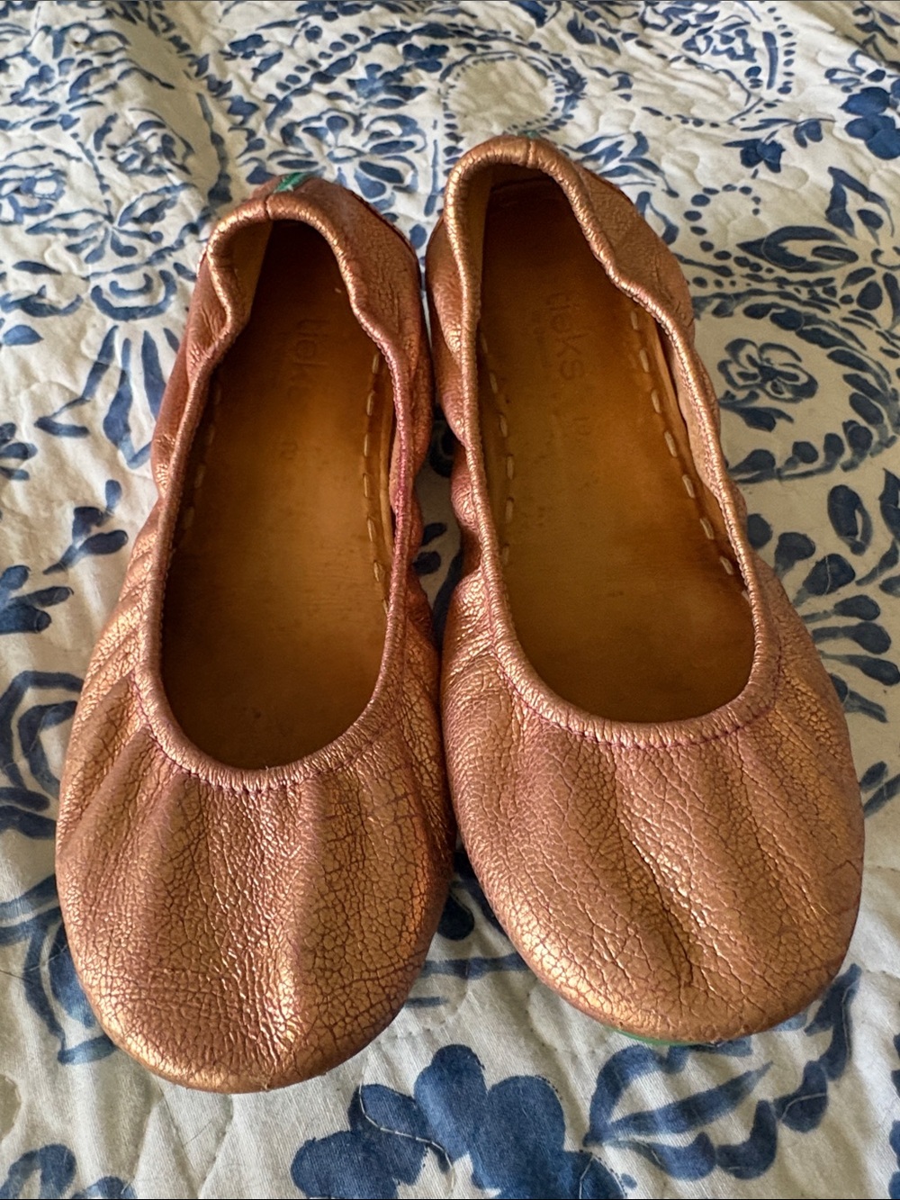 Tieks Rose Gold Glam Ballet Flats Size 10